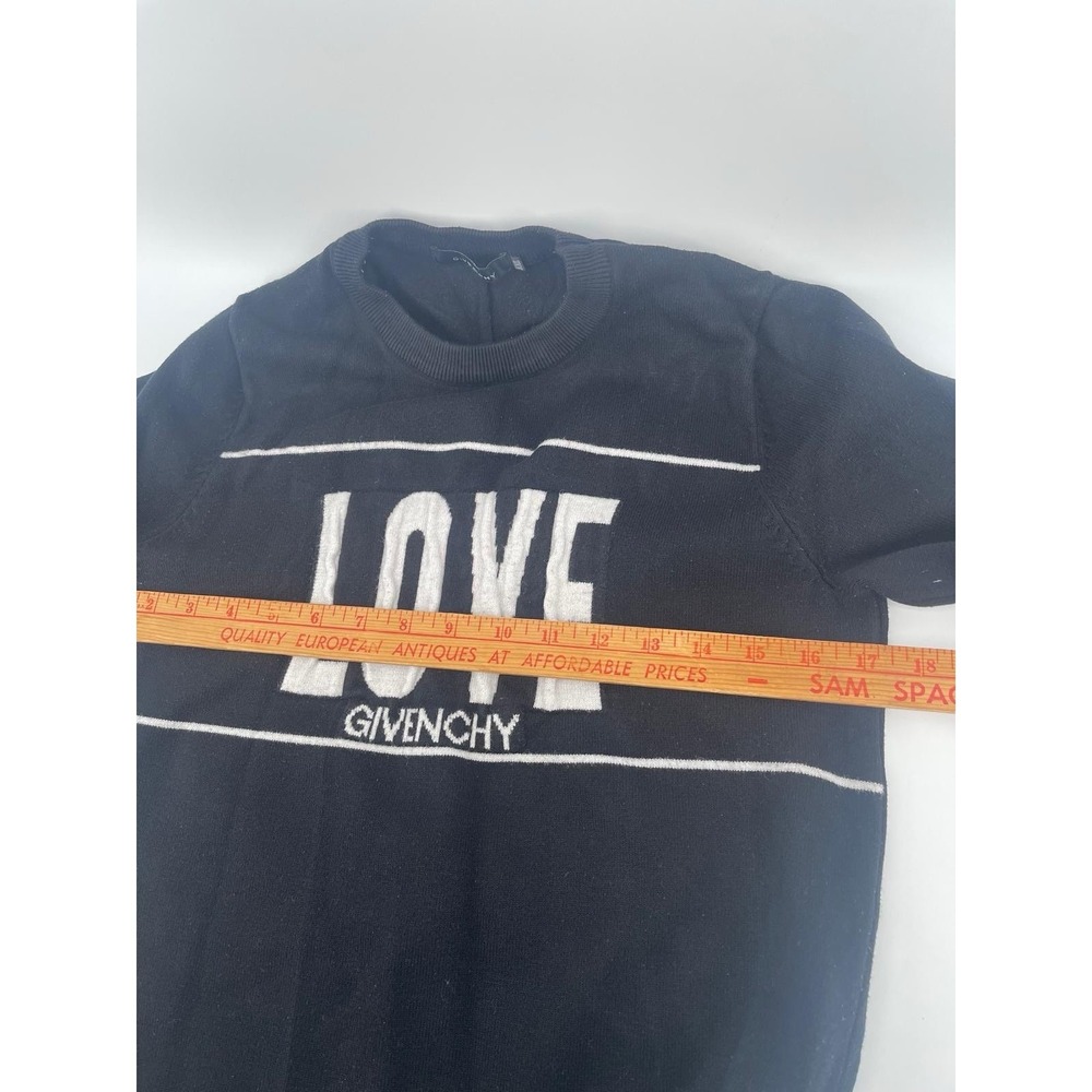 Givenchy Paris Sweater Women 2XL Black Love Logo Knit Crewneck Designer - Picture 9 of 9